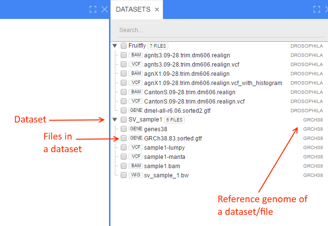 Datasets list
