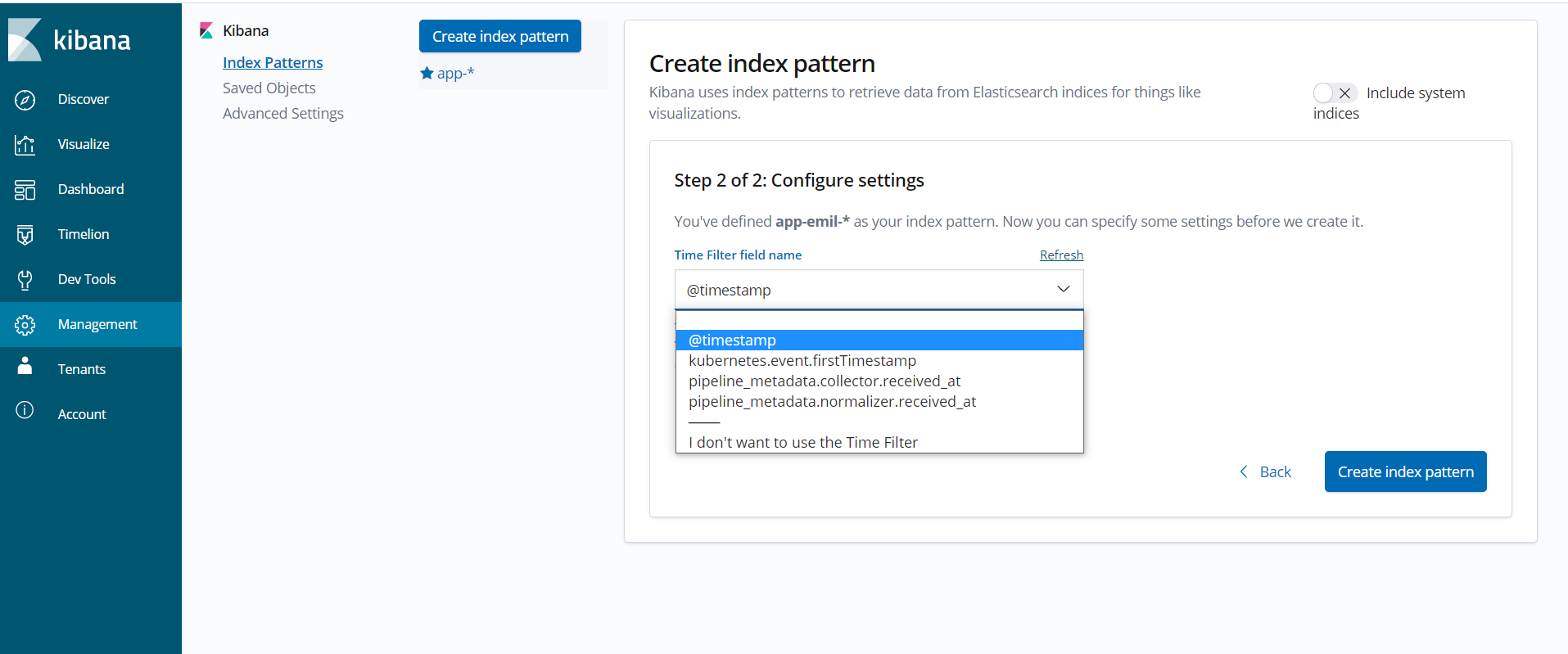 index pattern 2