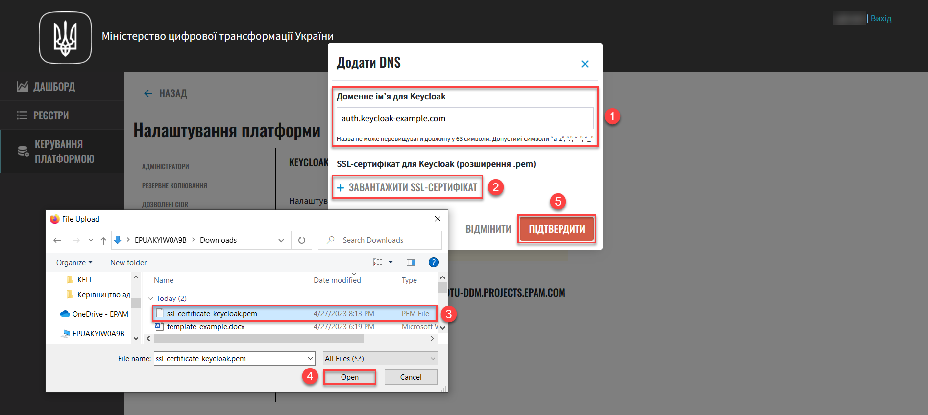 custom dns keycloak platform 2