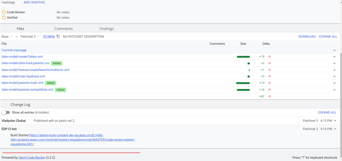 review db changes before merge 15