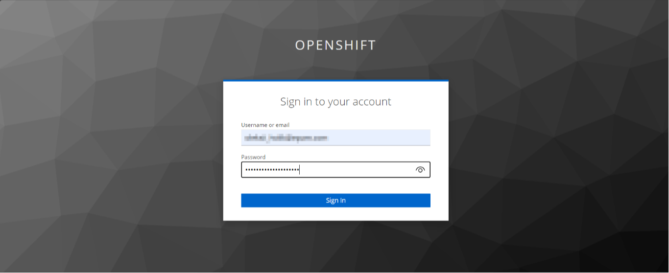 10 sign in openshift