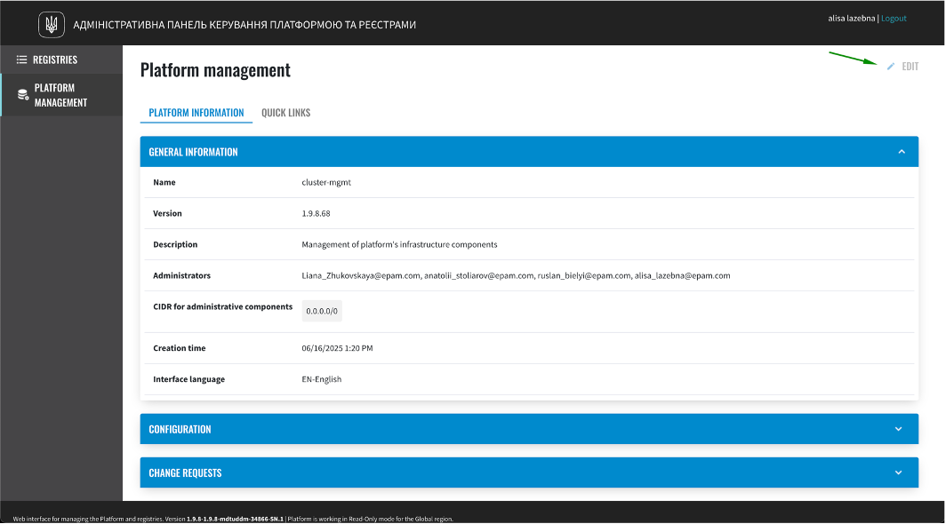 3.1.1 control plane readonly