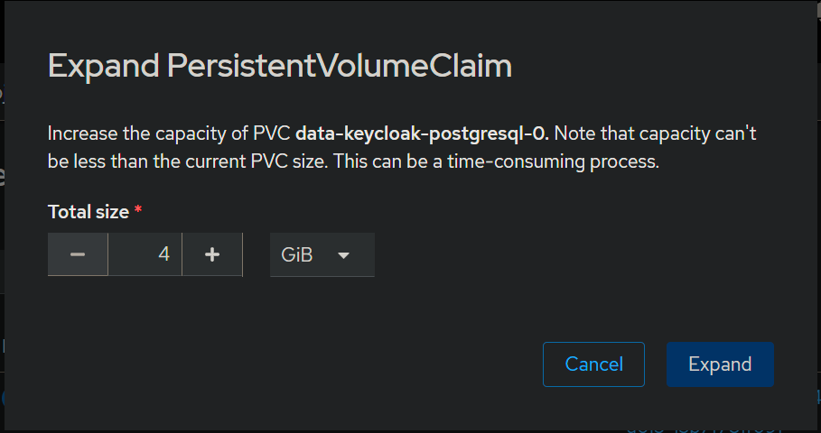 keycloak postgresql disk 2